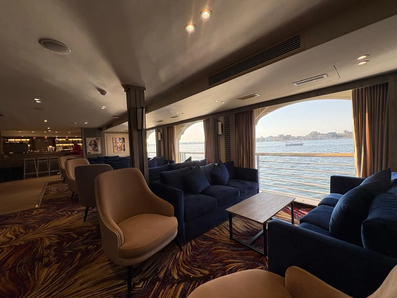 Lounge aboard the Royal Liberty Nile cruise